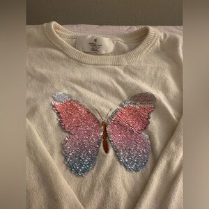 Beautiful H&M girls butterfly sweater in 100% cotton. Size 3-4 years.